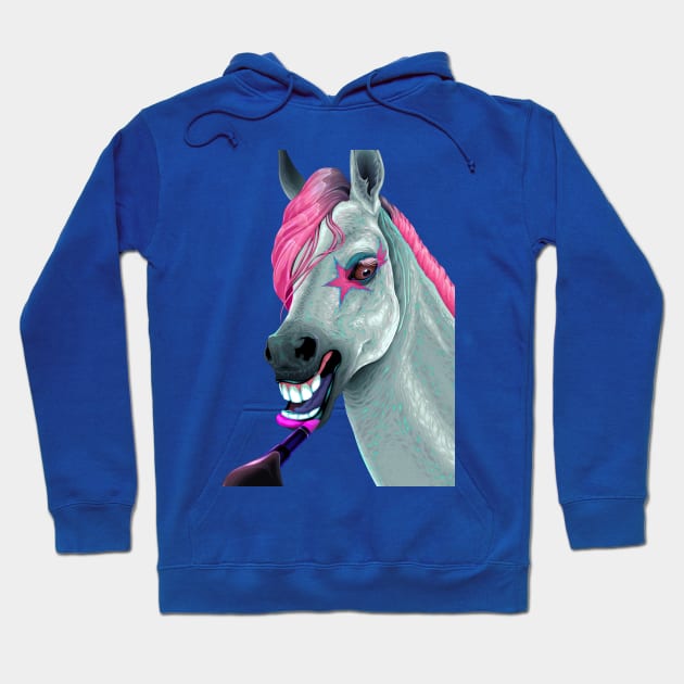 horse applying lipstick Hoodie by Mako Design 